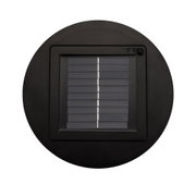 Black round solar panel with on/off switch made of plastic for outdoor lighting