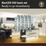 MaxLED 500 basic set with warm white LED strips and power supply for easy home lighting