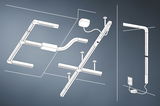 Technical drawing of Paulmann Urail light connector for white LED track lighting system.