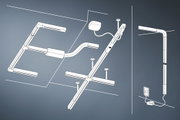 Teknisk tegning af Paulmann Urail lysconnector til hvid LED-skinnebelysning.