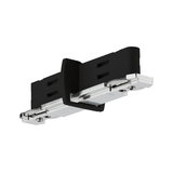 Schwarzer Kunststoff- und Metall-Adapter für Schienensysteme, geeignet für LED-Beleuchtung