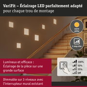 Éclairage mural LED VariFit en blanc chaud avec gradation 3 niveaux pour escalier