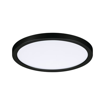 Round LED ceiling light with black aluminum frame and white diffuser for modern room lighting