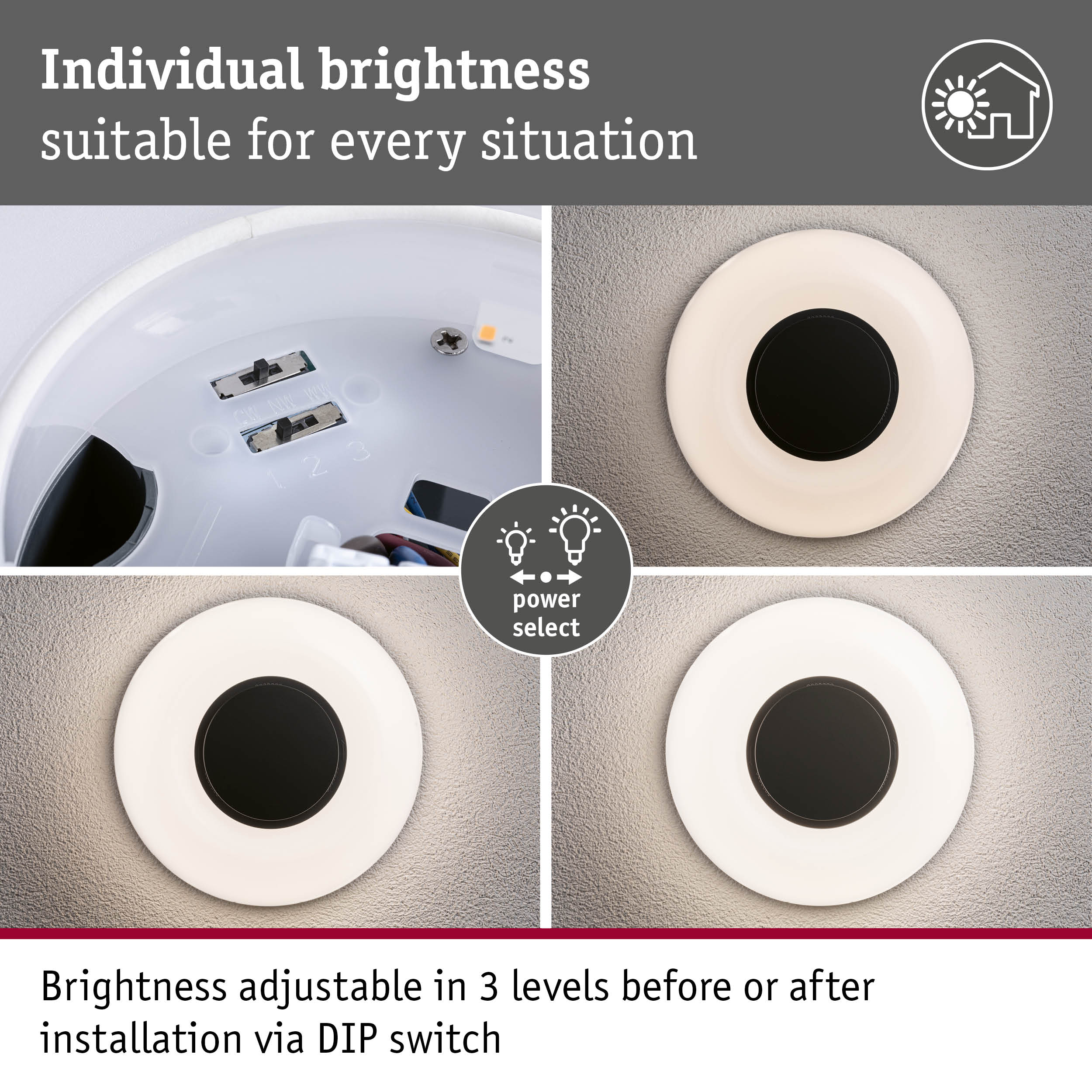 LED Exterior wall light Aureva IP65 round 220mm 2200 - 4000K 20,5W 1730lm 230V Anthracite/White Polycarbonate