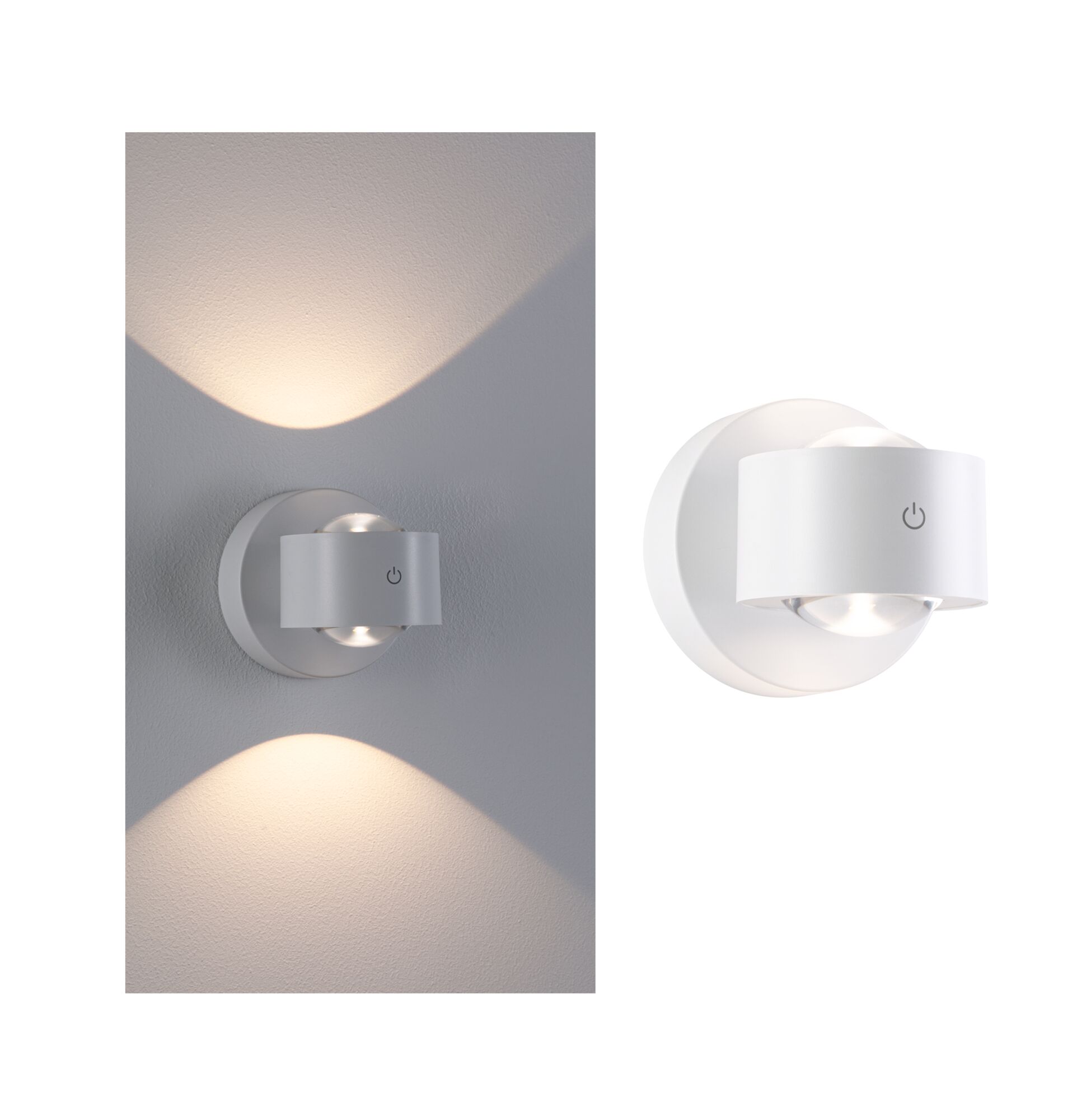 Lampe murale rechargeable à LED Zorik IP44 gradable 2700K 100mm 2x1,1W2x Blanc Lampe murale rechargeable à LED Zorik IP44 gradable 2700K 100mm 2x1,1W2x Blanc