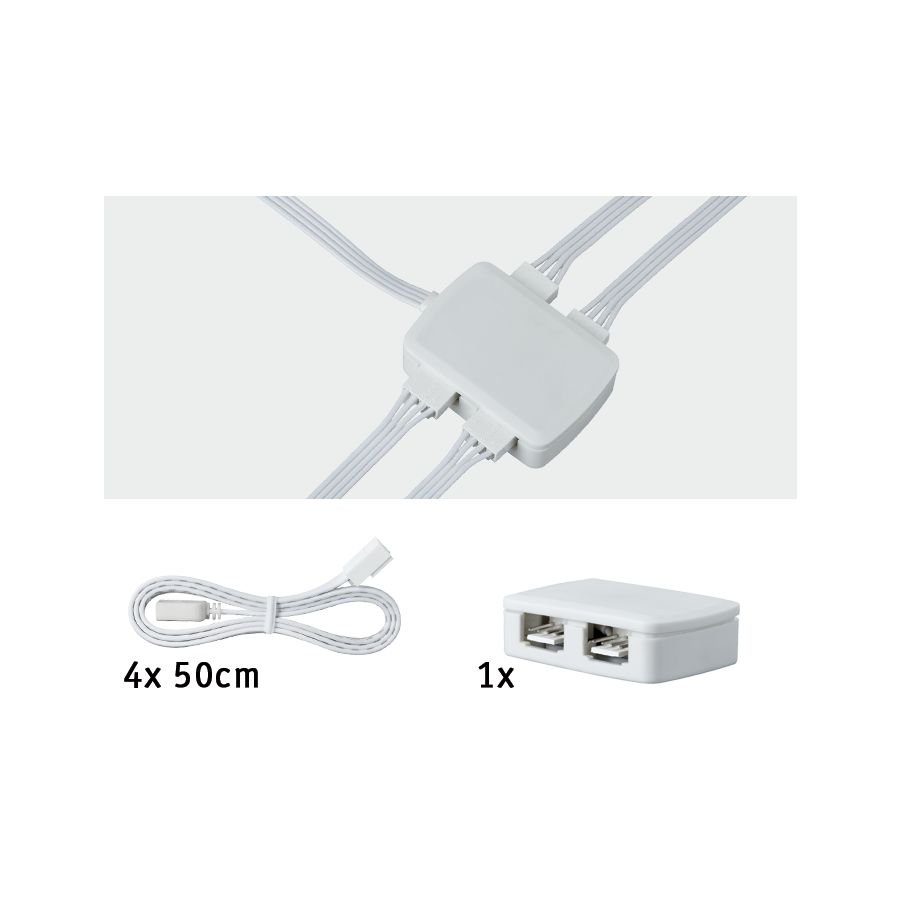 Paulmann Maxled Connector Cable 10cm White for Ledstripe 5polig for 24v #843672 
