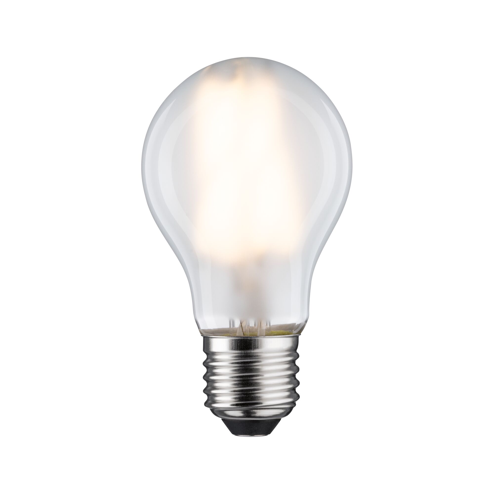 Klassische LED-Glühbirne mit transparentem Glas und E27-Fassung für energiesparende Beleuchtung