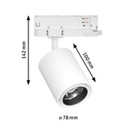 Weißer LED-Strahler aus Metall mit 142 mm Höhe und 78 mm Durchmesser für moderne Innenbeleuchtung