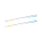 Two white LED strips with warm and cool white light for modern room lighting solutions