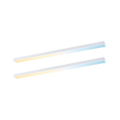 Two white LED strips with warm and cool white light for modern room lighting solutions