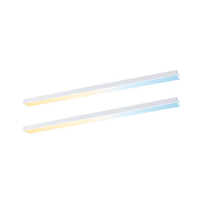 To hvide LED-strips med varmt og koldt hvidt lys til moderne rumbelysning