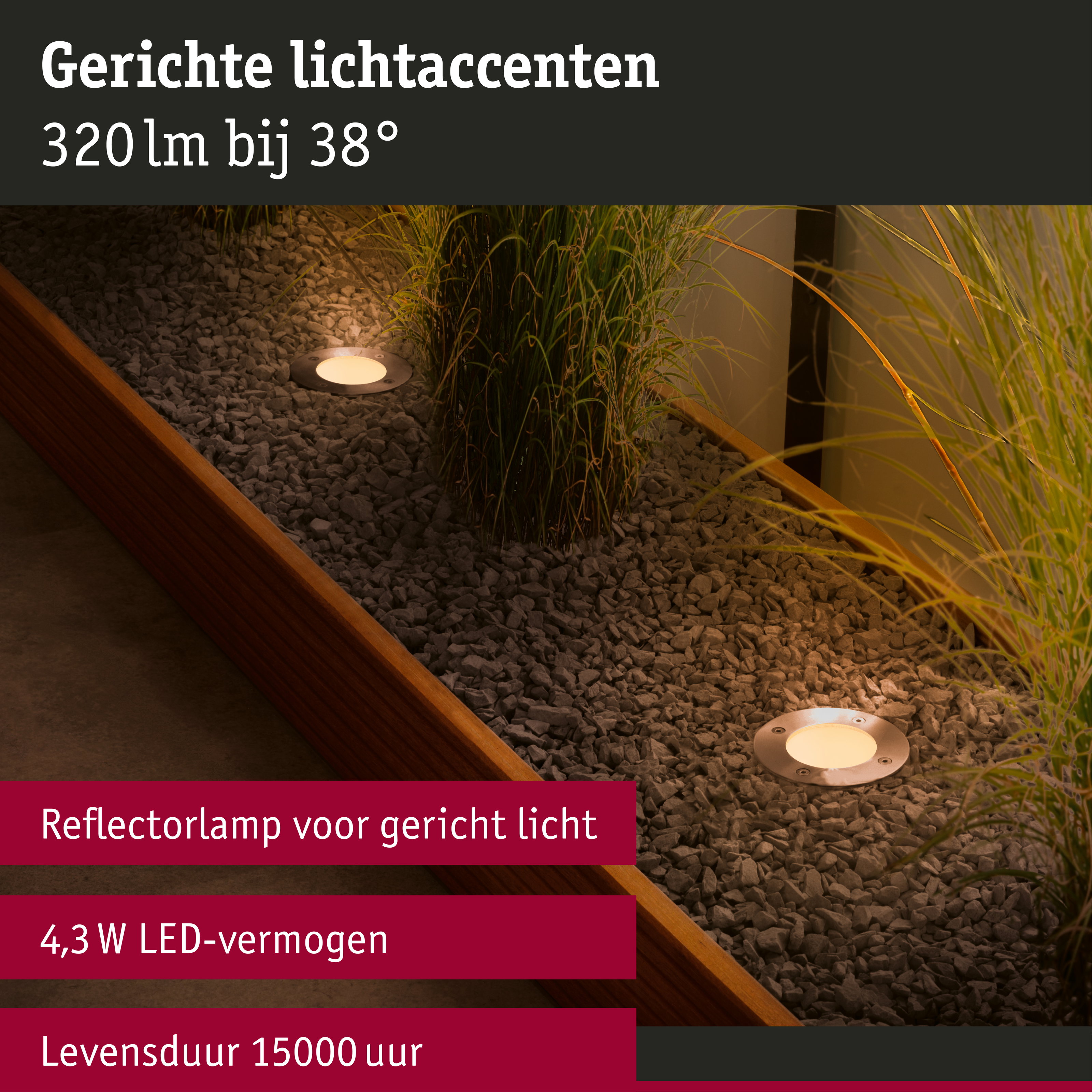 Standaard 230 V LED-reflector GU10 insectvriendelijk 320lm 4,3W 2200K Zilver