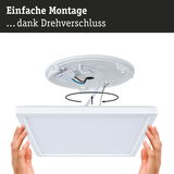 Weiße quadratische LED-Deckenleuchte mit einfachem Drehverschluss zur schnellen Montage