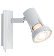 Spot mural LED blanc en métal avec tête orientable pour un éclairage ciblé intérieur