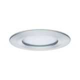 Round LED recessed panel in brushed silver aluminum for modern interior lighting