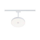 Round white metal LED ceiling light with diffuser, perfect for modern indoor lighting solutions.