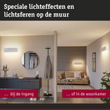 Moderne witte wandlampen met lichteffecten bij de ingang en woonkamer voor stijlvolle verlichting