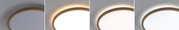 Round ceiling light with wooden frame and adjustable color temperature for modern home lighting