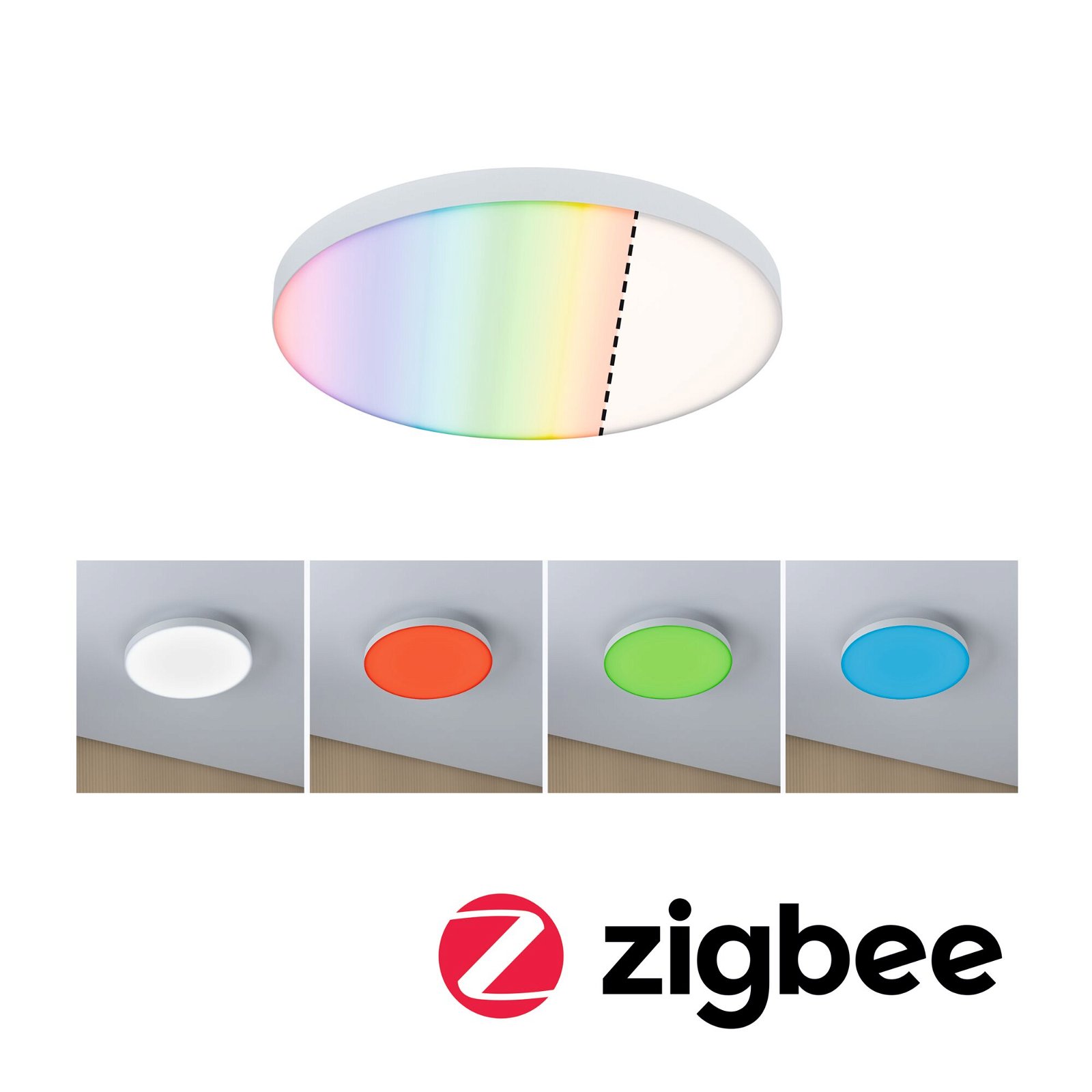 Panneau LED Smart Home Zigbee 3.0 Velora rond 300mm 16,5W 1600lm RGBW Blanc gradable
