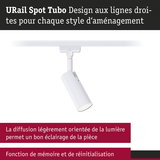 Spot LED URail Spot Tubo blanc au design droit pour un éclairage d’intérieur flexible