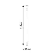 Weißes LED-Seilpendel mit 118 cm Länge und 35 mm Durchmesser für moderne Beleuchtung