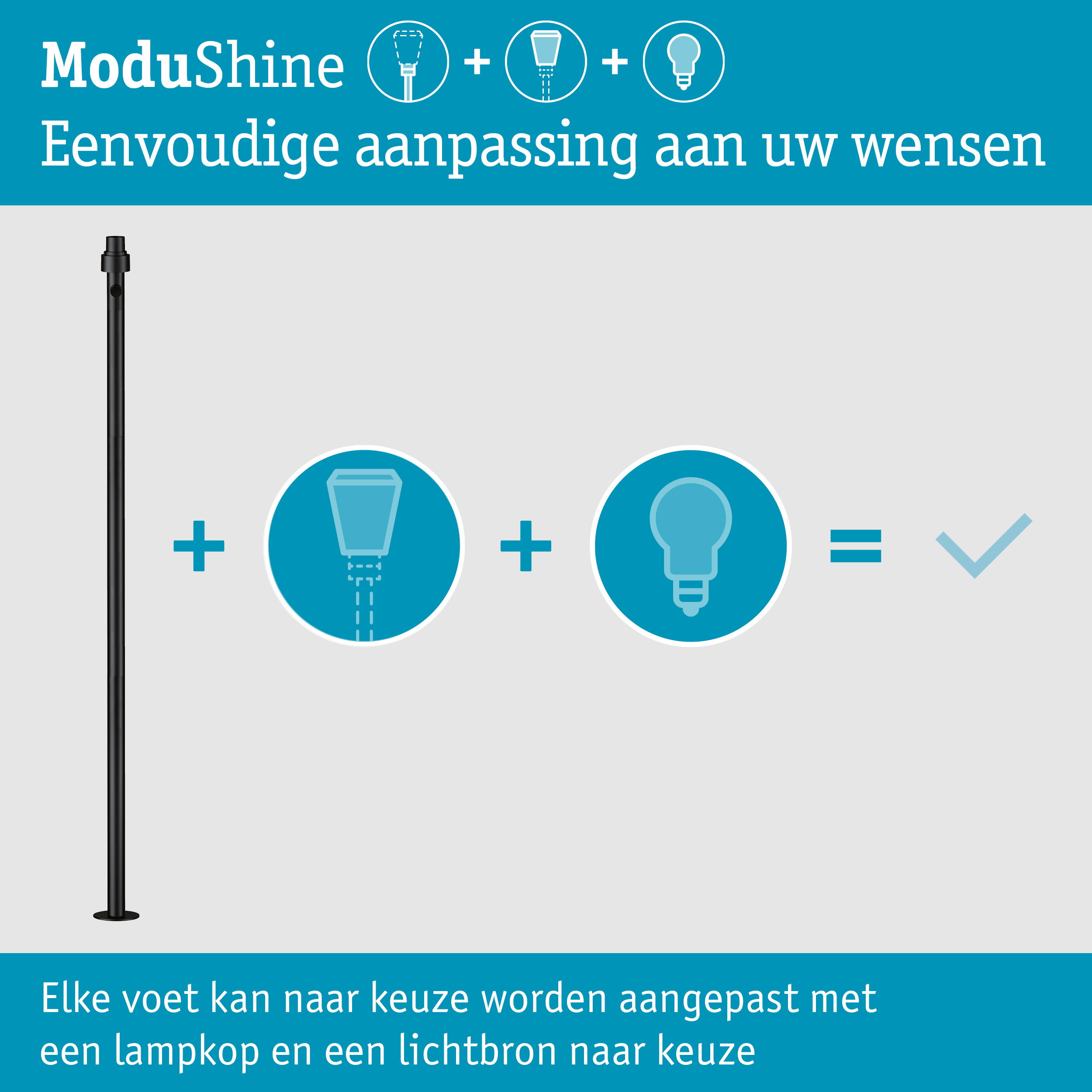 ModuShine Paaltje Hoog IP44 1900mm langwerpig Antraciet