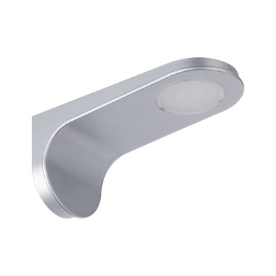 Modern silver aluminum wall spotlight with round LED light for indoor lighting solutions
