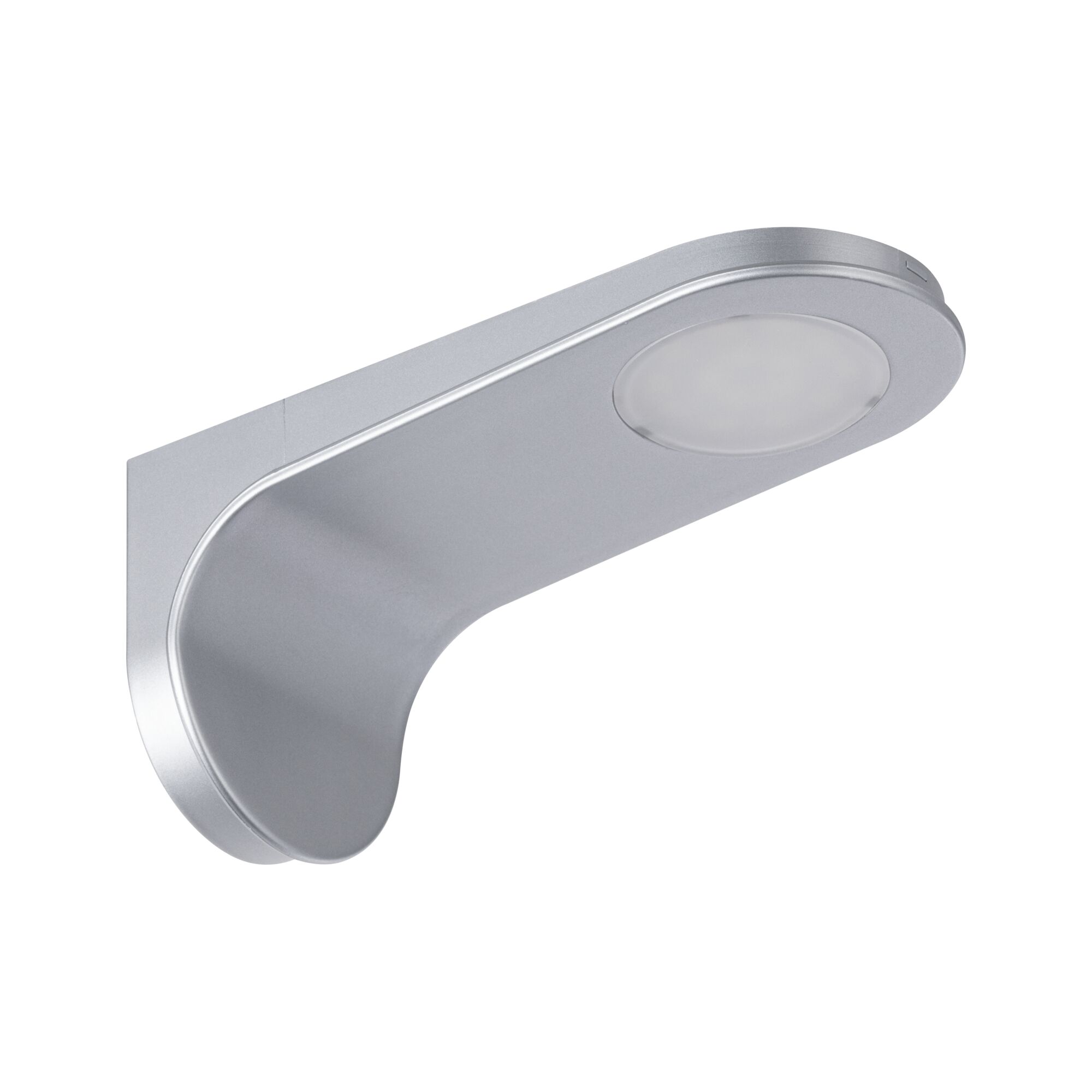 Moderner Wandstrahler aus silbernem Aluminium mit rundem LED-Leuchtmittel für Innenbeleuchtung