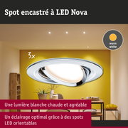Spot encastré LED Nova blanc avec lumière blanc chaud pour un éclairage intérieur optimal