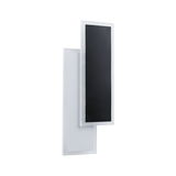 Modern LED wall light panel in white with black rectangular lighting element for indoor use.