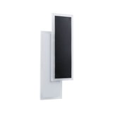Panneau mural LED moderne blanc avec élément lumineux rectangulaire noir pour intérieur.