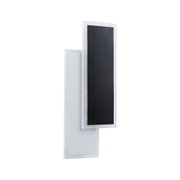 Modernes LED-Wandleuchte-Panel in Weiß mit schwarzem rechteckigem Leuchtelement für Innenräume.