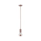 Suspension moderne en cuivre avec ampoule claire et câble textile pour un éclairage intérieur élégant