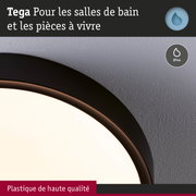 Luminaire Tega en plastique de haute qualité pour salles de bain et pièces à vivre avec protection IP44