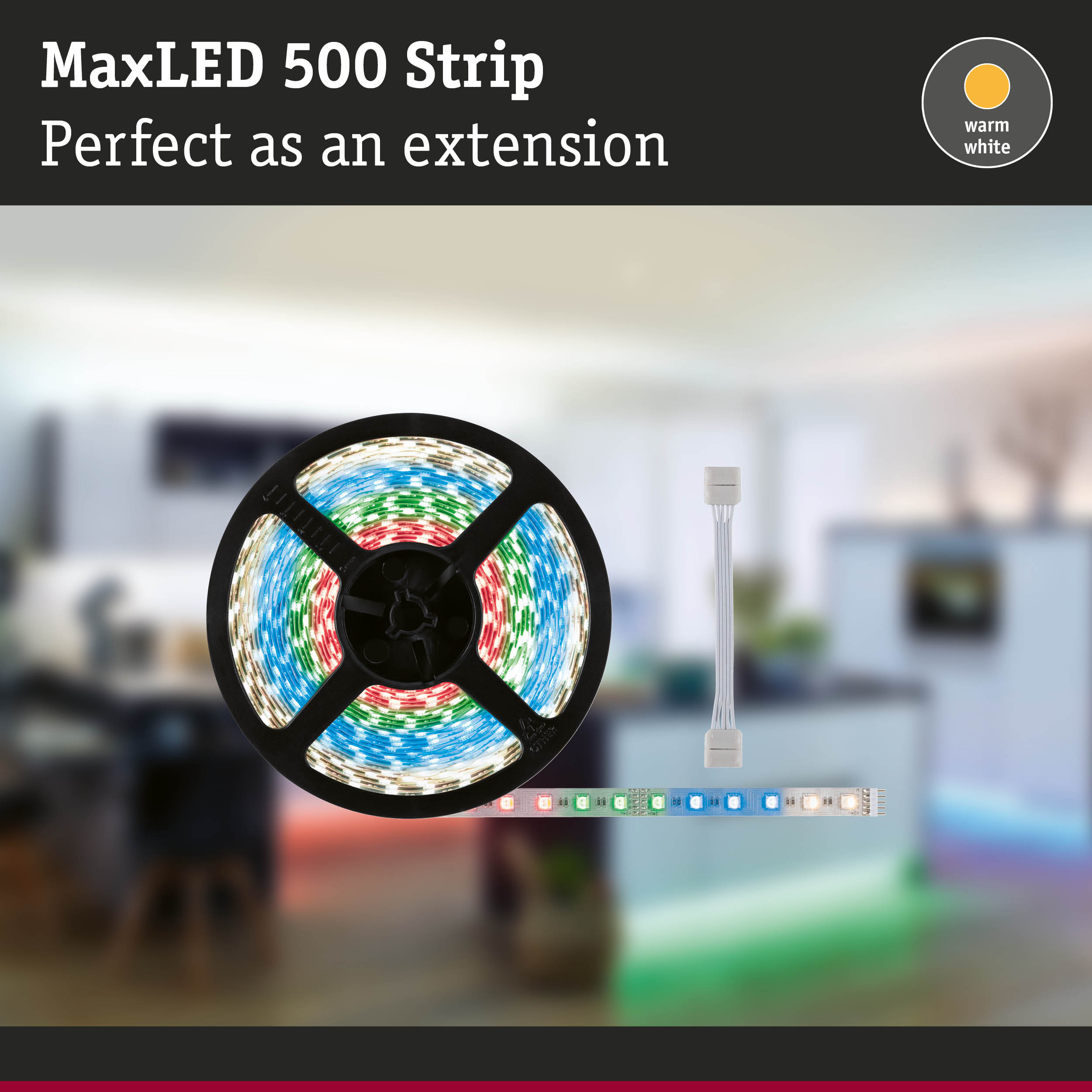 MaxLED 500 Strip LED light strip with warm white light, perfect as an extension for LED lighting.