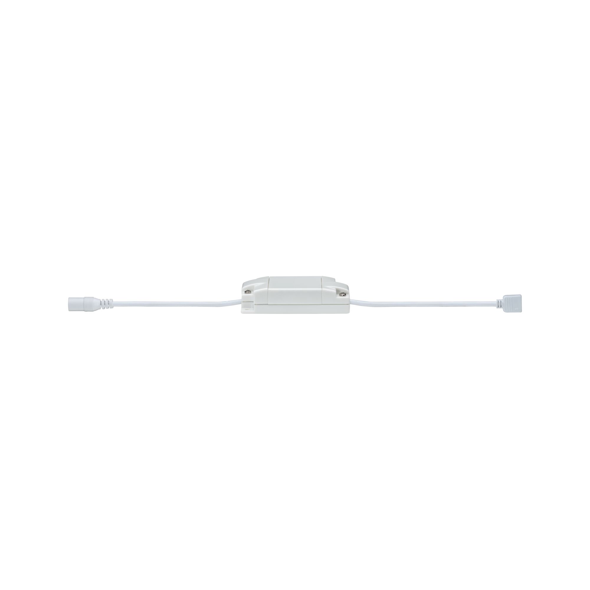 White LED connector cable with plastic housing and plugs for lighting systems