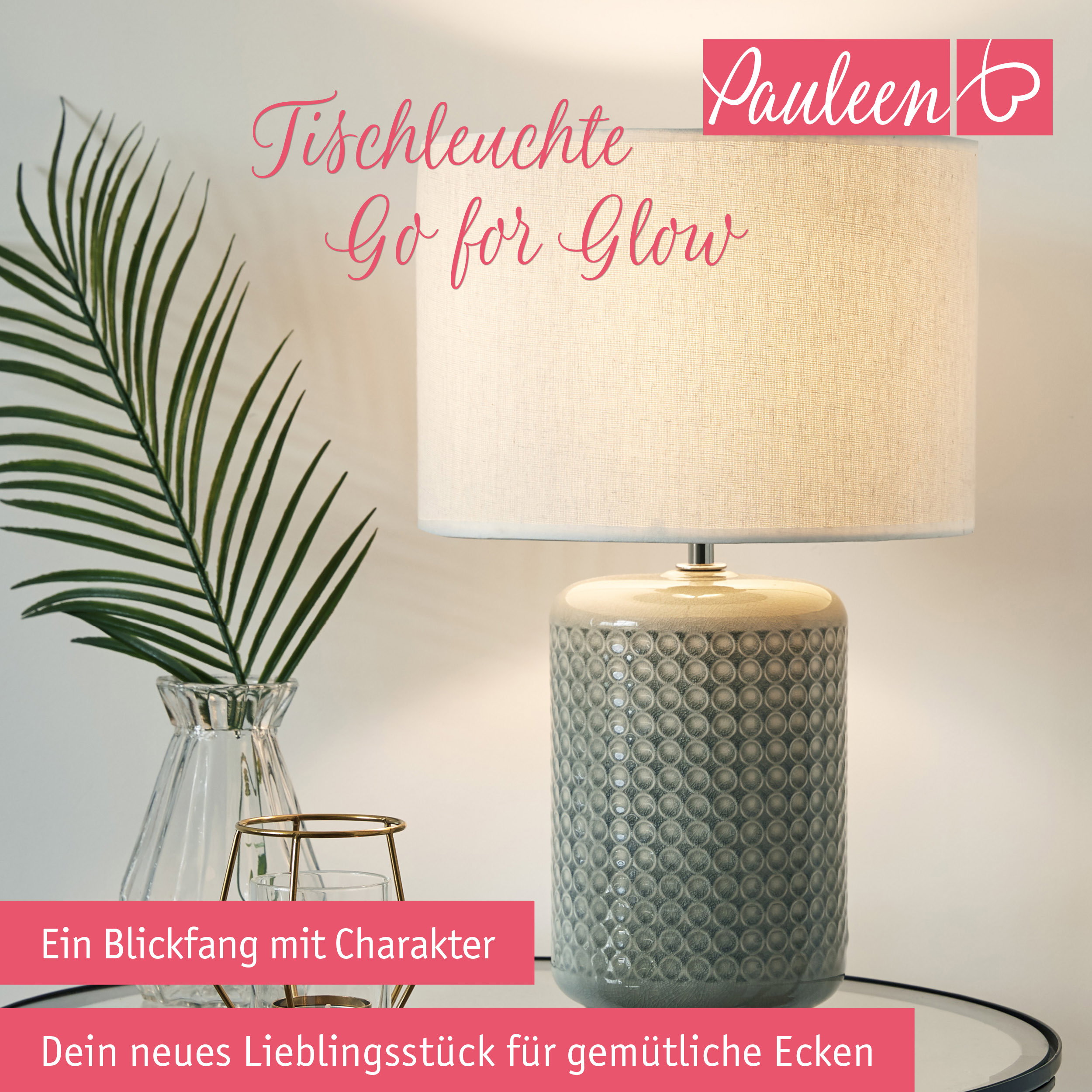 Paulmann Pauleen Tischleuchte Go for Glow E27 max. 20W Beige/Grau/Grün