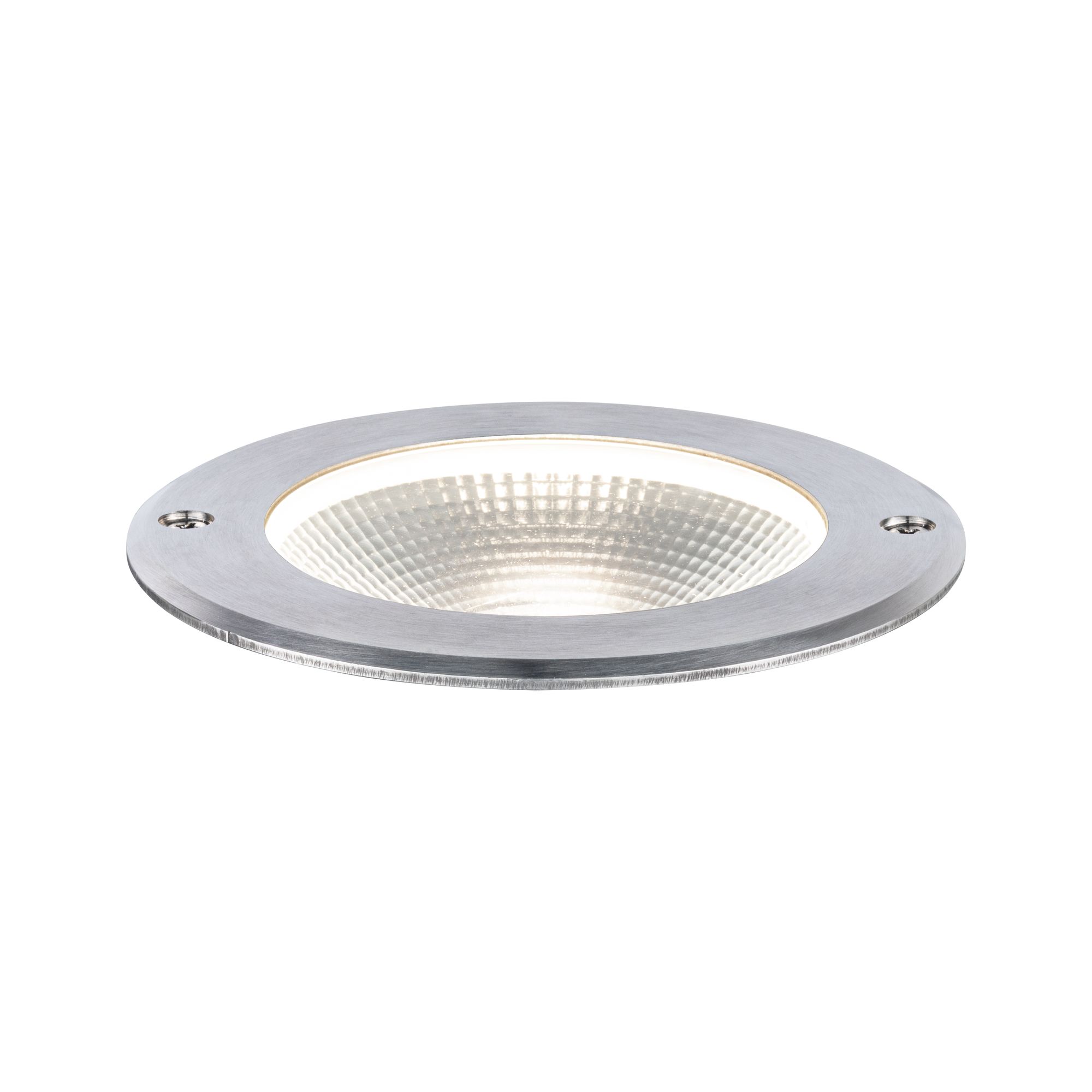 LED Recessed floor light Floor IP67 120mm 3000K 6W 580lm 230V 100° Stainless steel Stainless steel/Aluminium Round recessed LED light made of brushed aluminum in silver for modern lighting solutions