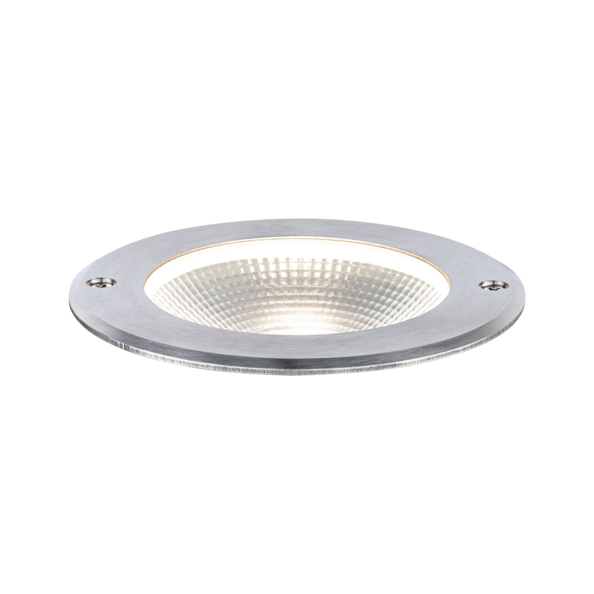 LED Bodeneinbauleuchte Floor IP67 120mm 3000K 6W 580lm 230V Edelstahl Edelstahl/Aluminium Rundes Einbau-LED-Leuchtmittel aus gebürstetem Aluminium in Silber für moderne Beleuchtung
