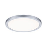 Round LED ceiling light with silver aluminum frame and white diffuser for modern room lighting