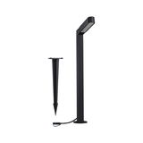 Black metal LED outdoor light with ground spike for garden and pathway lighting