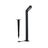 Black metal LED outdoor light with ground spike for garden and pathway lighting