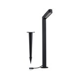 Zwarte metalen LED-buitenlamp met grondpen voor tuin- en padverlichting