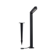 Black metal LED outdoor light with ground spike for garden and pathway lighting