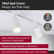 Weißer URail Spot Lirena mit markanter Lamellenoptik als modernes Deckenlicht mit GU10 Fassung