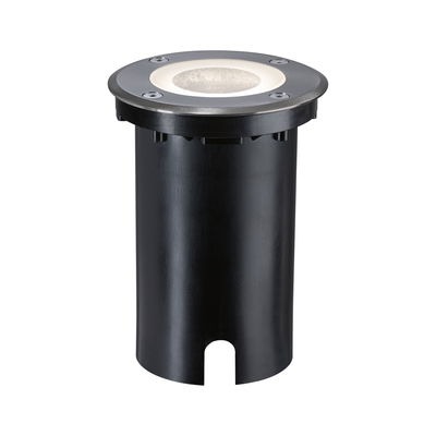 Spot encastré rond en métal noir mat pour éclairage extérieur au sol