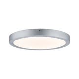 Round ceiling light in silver aluminum with white diffuser for modern room lighting