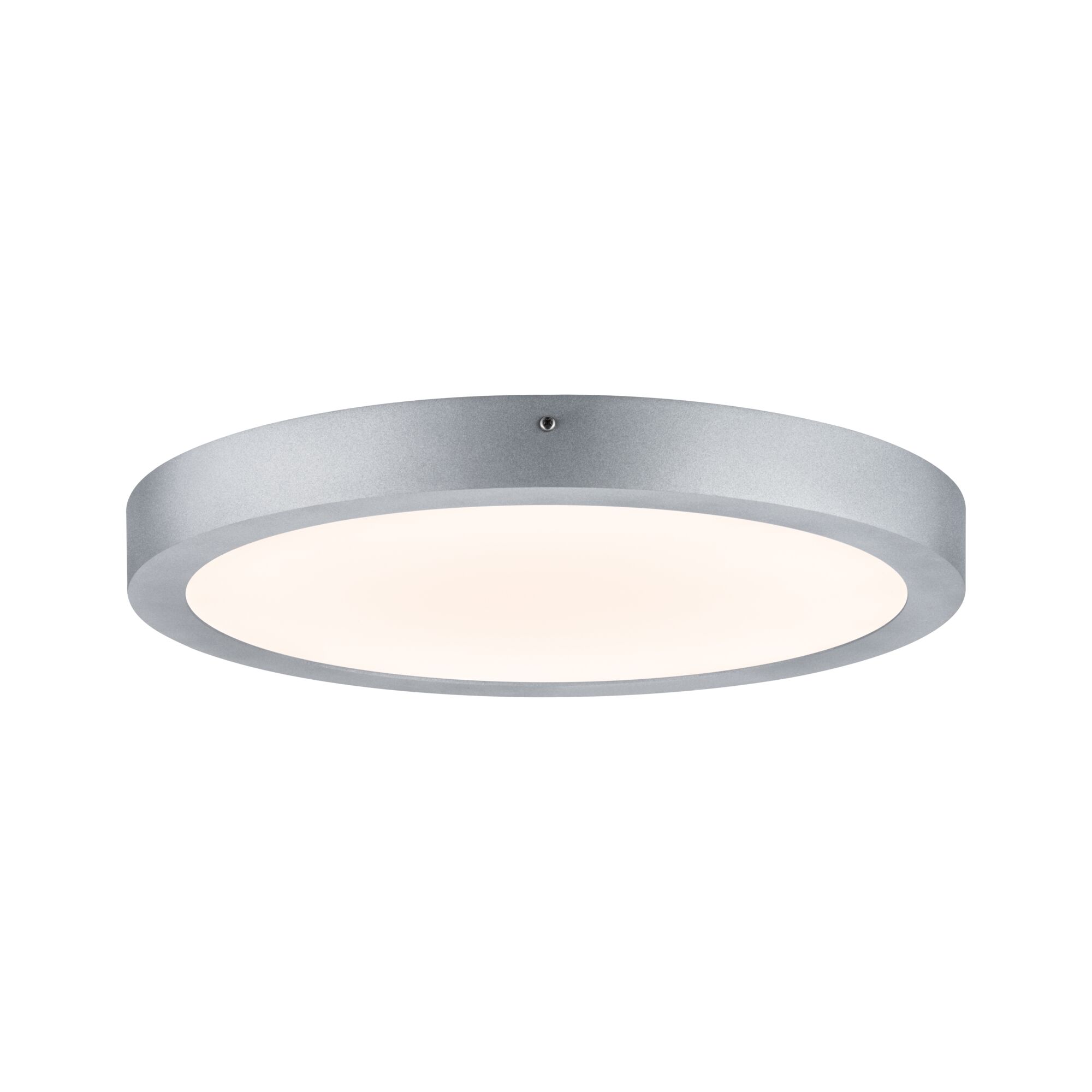 Panneau LED Produits de deuxième choix Lunar rond 400mm 22W 1700lm 3000K Chrome mat Plafonnier rond en aluminium argenté avec diffuseur blanc pour éclairage moderne