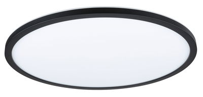 Runde LED-Deckenleuchte mit schwarzem Rahmen und weißem Diffusor für moderne Innenbeleuchtung