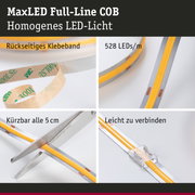 MaxLED Full-Line COB LED-Streifen mit 528 LEDs/m, gelb, selbstklebend und kürzbar für flexible Beleuchtung